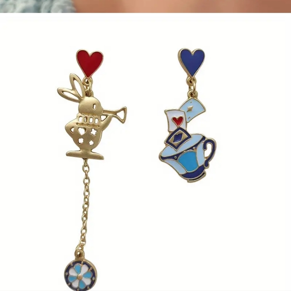 - Alice and wonderland earrings